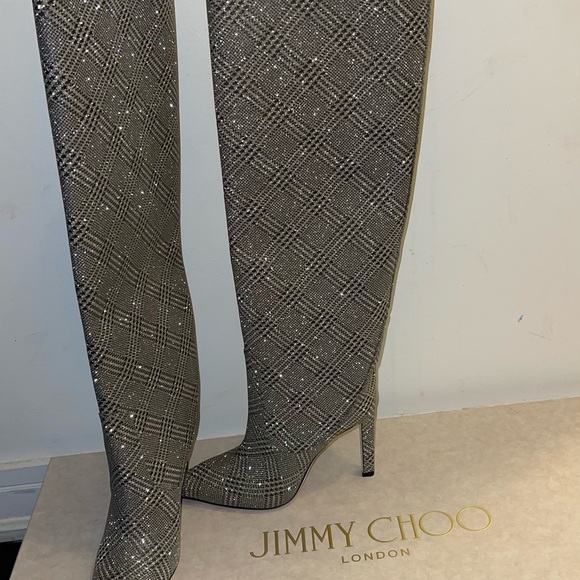 Mavis Plaid Glitter Over-The-Knee boots - Picture 2 of 3